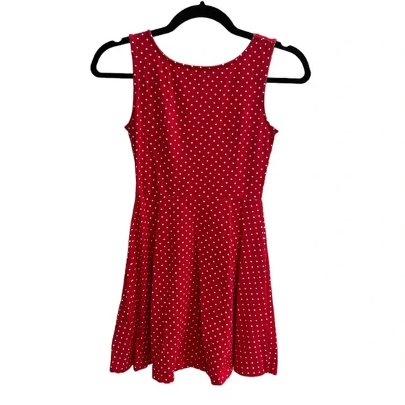 Forever 21 - Red Polka Dot Mini Dress with Bow Tie Back - Size S - Picture 2 of 5